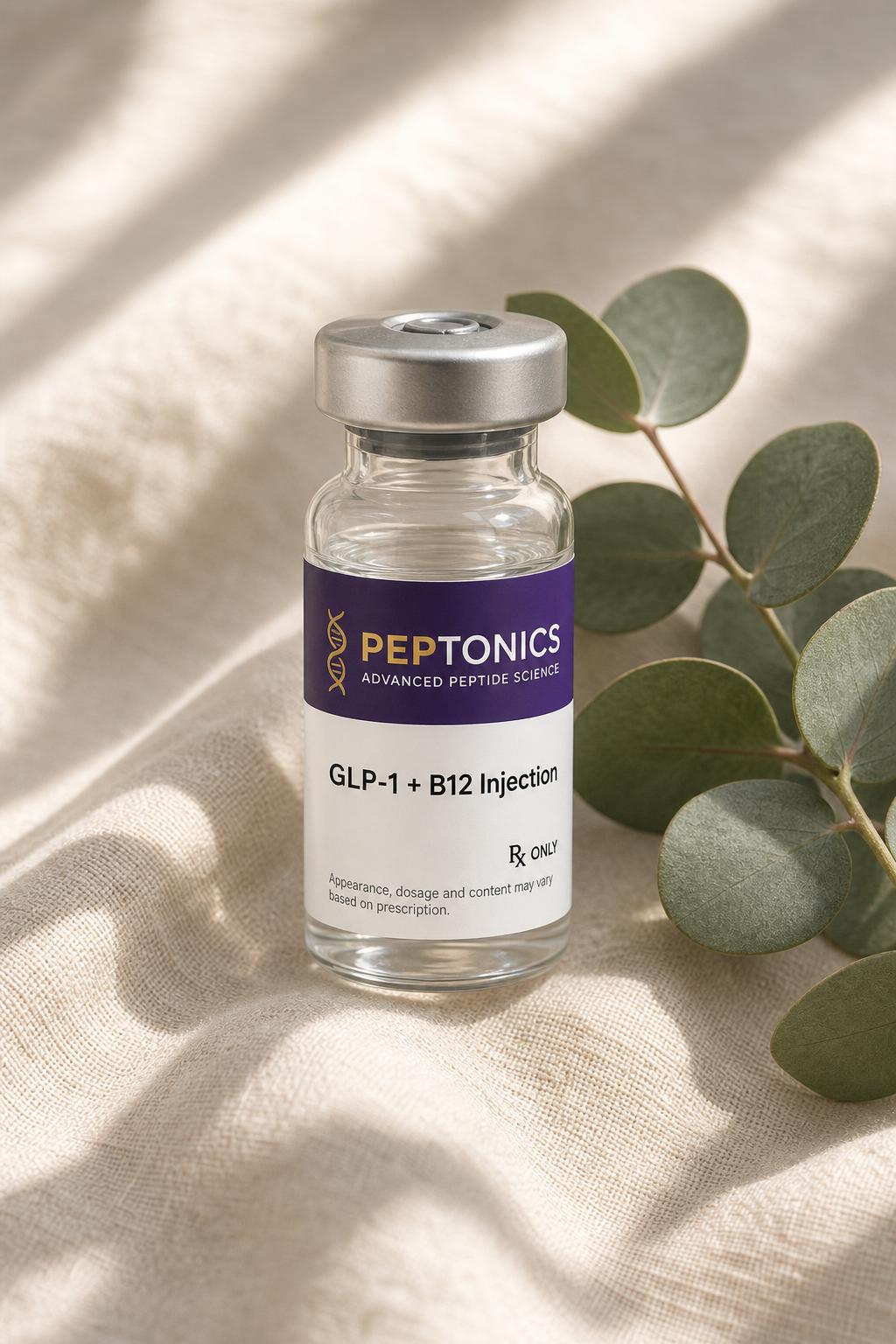 A peptide vial in warm morning light